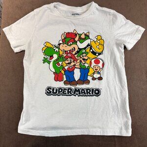 Nintendo Super Mario Bros Kids Size 6-7 White T-Shirt (SKU: 146B)